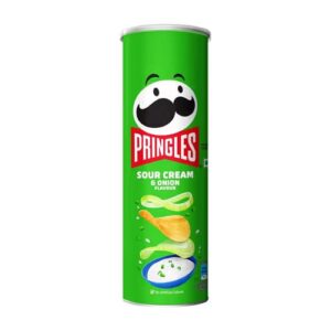 pringles potato chips sour cream & onion flavour net qty: 1 pack (107 g)