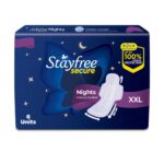 Stayfree Secure Night Sanitary Pads with Cottony Soft Cover – 6 pcs (Pack of 1)