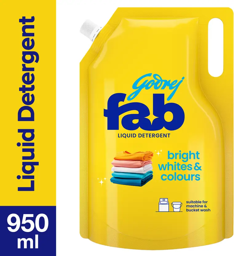 Godrej Fab Machine Fresh Liquid Detergent – Refill Pouch (950 ml)