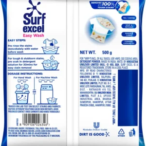 surf excel easy wash detergent powder  (500 g)