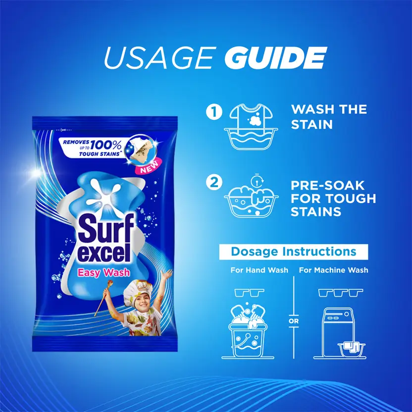 surf excel easy wash detergent powder  (500 g)
