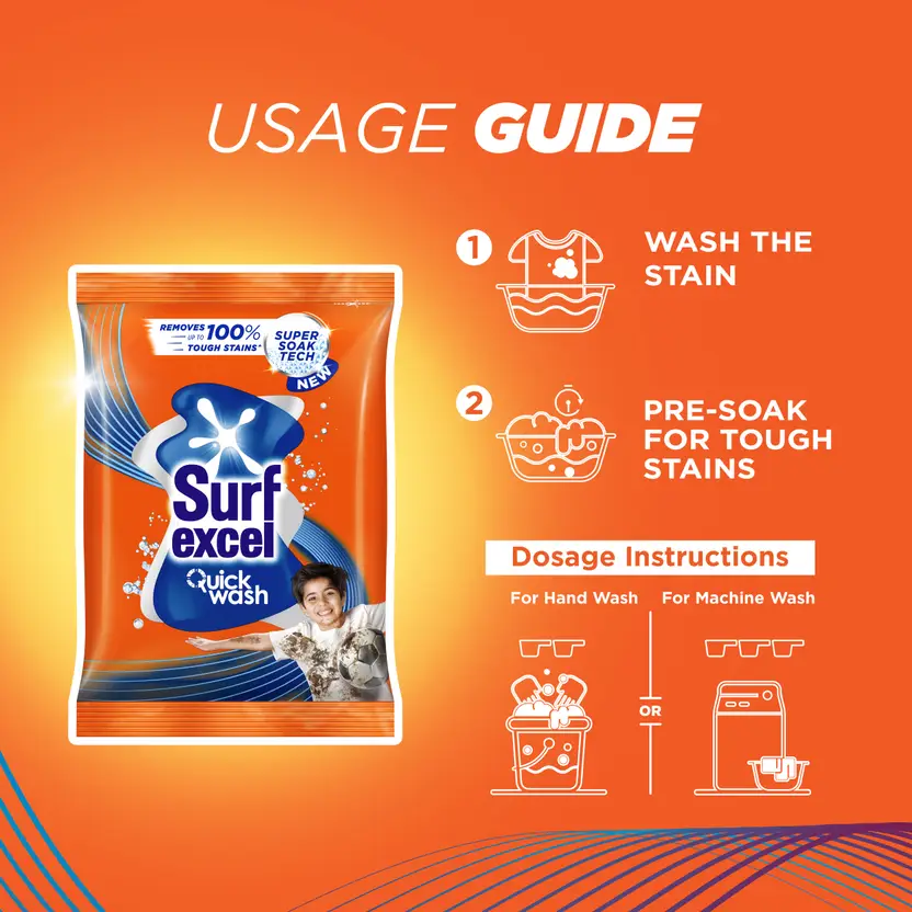 surf excel quick wash detergent powder – 1 kg