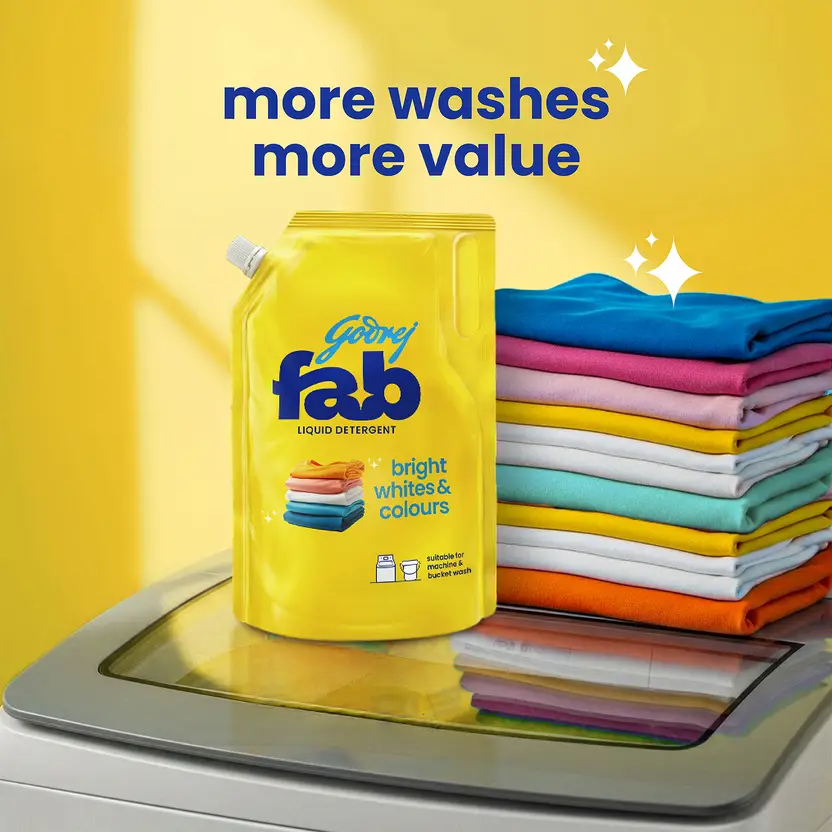 Godrej Fab Machine Fresh Liquid Detergent – Refill Pouch (950 ml)