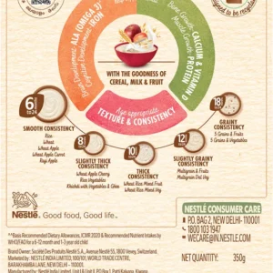 nestlé cerelac wheat apple baby food cereal – fruity wheat variant (250 g)