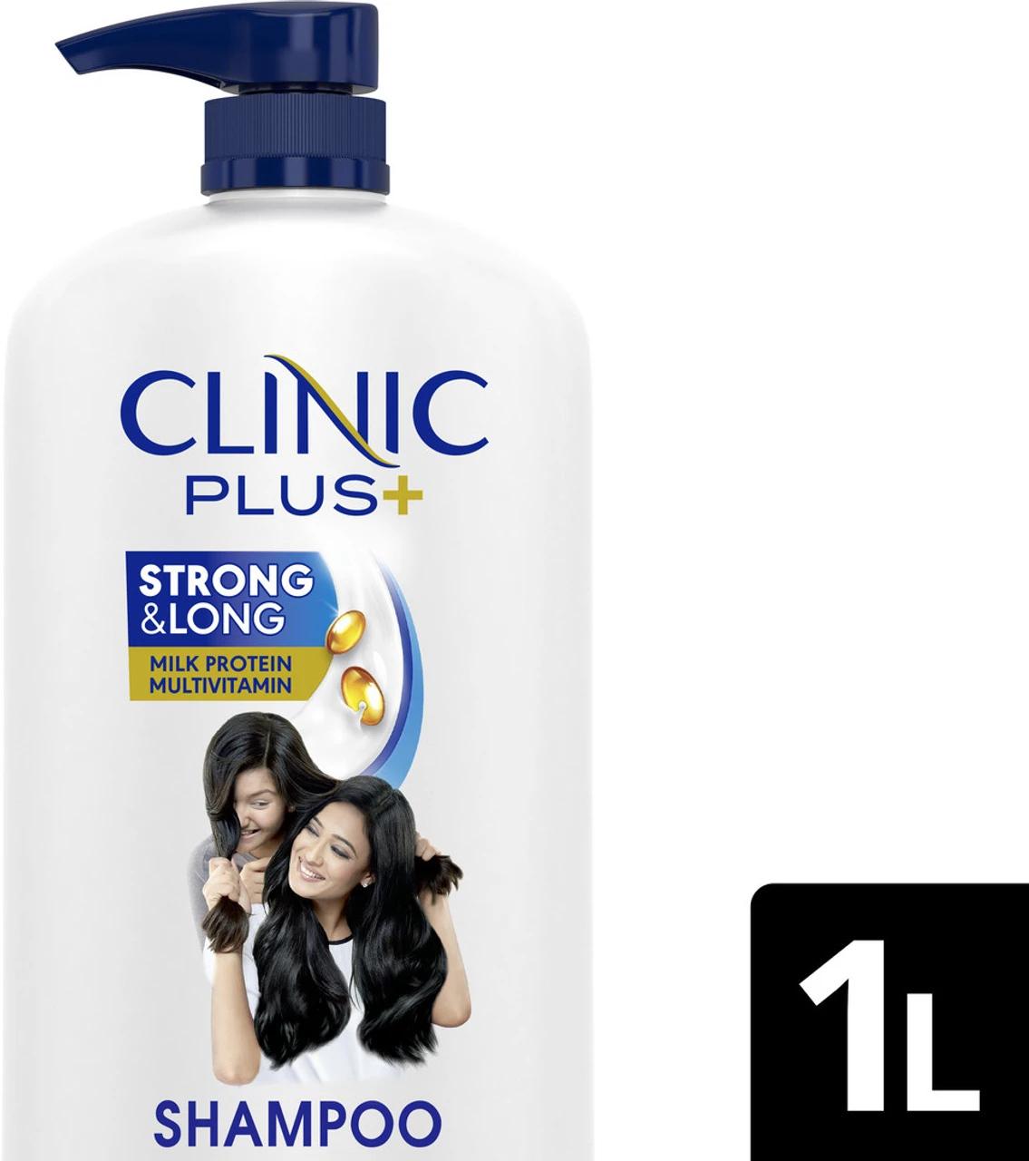clinic plus strong & long healthy hair shampoo with milk protein & multivitamins – 1 l