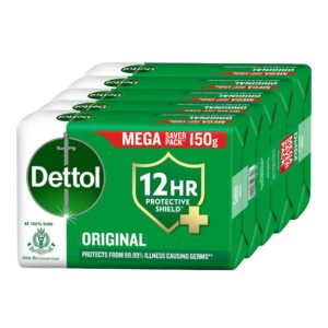 dettol original bathing soap bar with 12hr protective shield – 150 g (pack of 5)