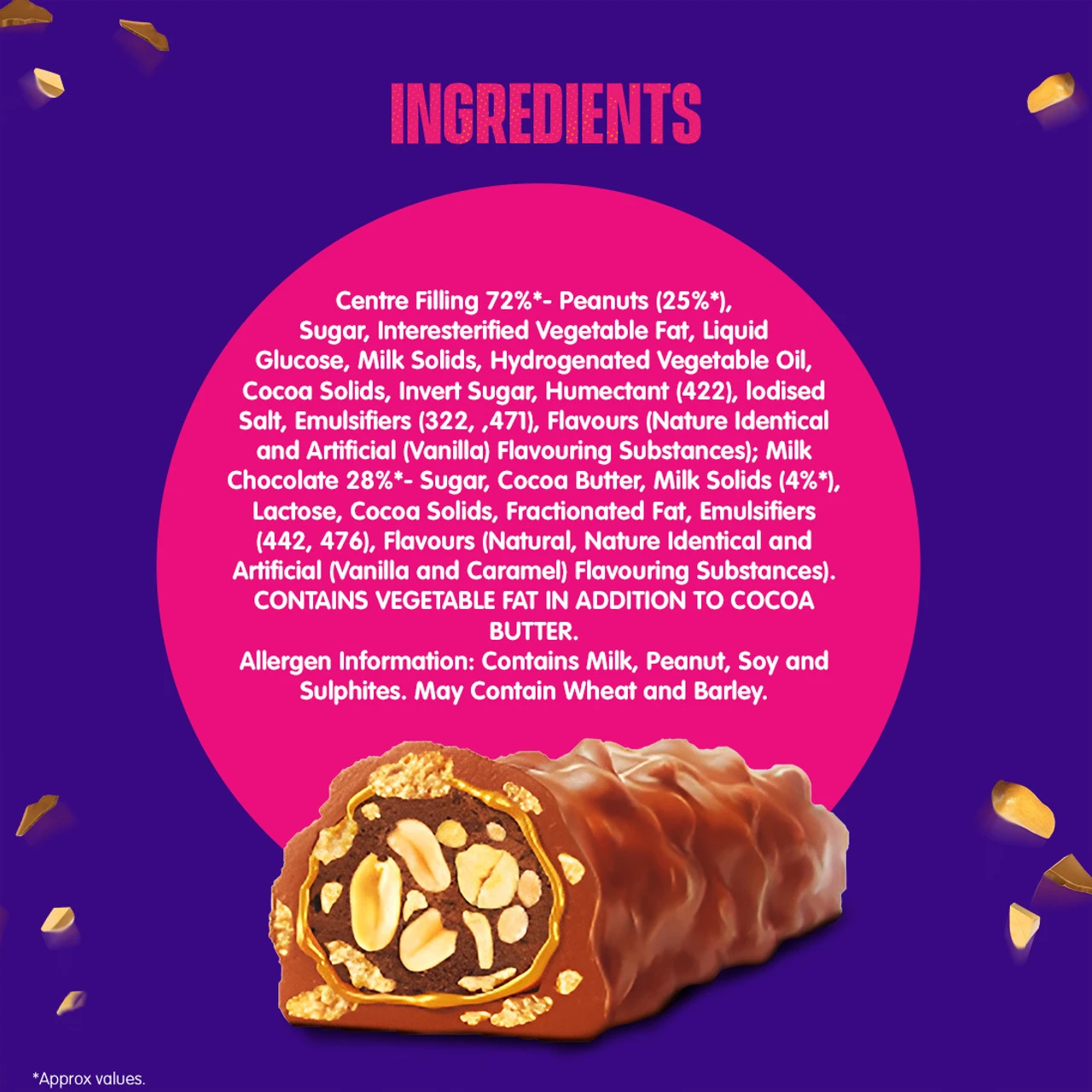 cadbury fuse peanut & caramel filled chocolate bars – 15 × 43 g