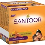 santoor skin moisturizing sandal & turmeric bathing bar – 8 × 125 g