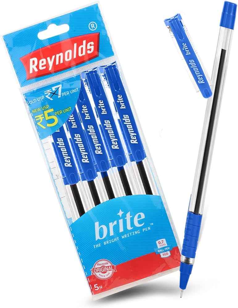 Reynolds Brite Ball Pen Set – Blue (Pack of 5)
